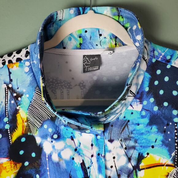 Simply Art Dolcezza Womens Love of Blue Happiness Abstract Art Jacket Sz 3X - Picture 4 of 6